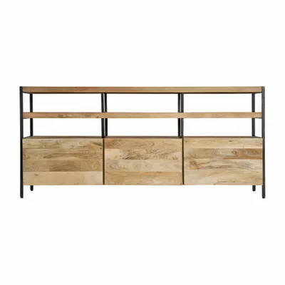Sideboards - Light brown mango wood sideboard 170x43x76 cm - VICAL