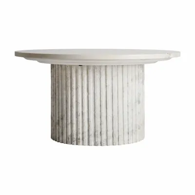 Tables basses - Table basse en marbre blanc 80x80x42 cm - VICAL
