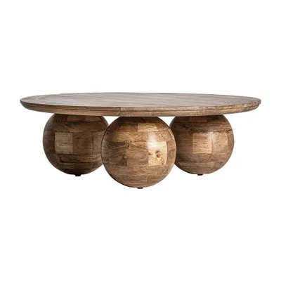 Tables basses - Table basse en bois de mangue marron 96x96x33 cm - VICAL