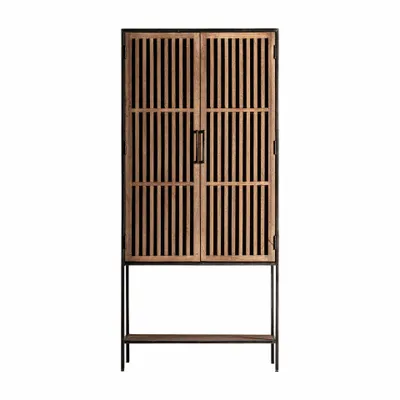 Armoires - Armoire en bois de mangue noir 90x45x195 cm - VICAL