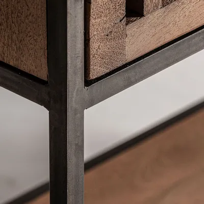 Wardrobe - Black mango wood cabinet 90x45x195 cm - VICAL