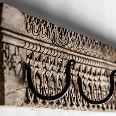 Decorative objects - Brown teak wood hanger 125x12x15 cm - VICAL