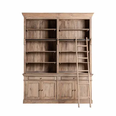 Shelves - Brown mango wood display case 197x42x232 cm - VICAL