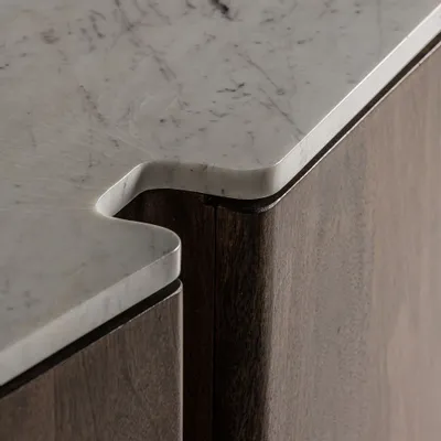 Buffets - Buffet en bois de mangue blanc 160x45x75 cm - VICAL