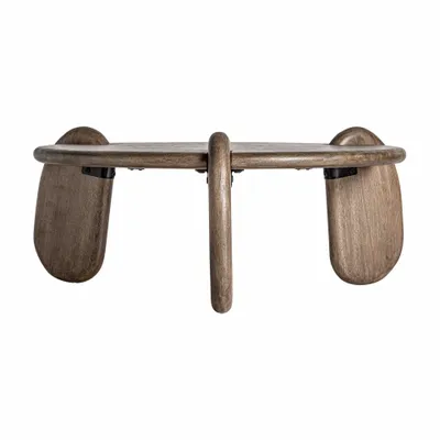 Coffee tables - Brown mango wood coffee table 100x100x40 cm - VICAL