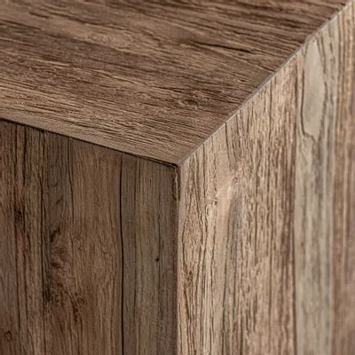 Other tables - Brown railway wood coffee table 35x35x81 cm - VICAL