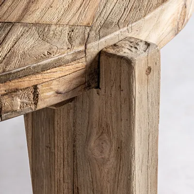 Coffee tables - Brown railway wood coffee table 107x107x46 cm - VICAL