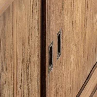 Wardrobe - Brown railway wooden display case 240x55x218 cm - VICAL