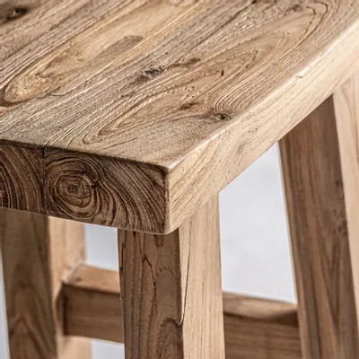 Footrests - Brown teak wood footrest 40x30x46 cm - VICAL