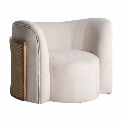 Fauteuils - Fauteuil en bois de pin blanc cassé 109x93x78 cm - VICAL