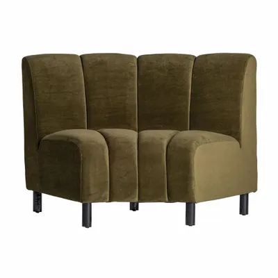 Canapés - Module canapé central en velours vert 175x72x88 cm - VICAL