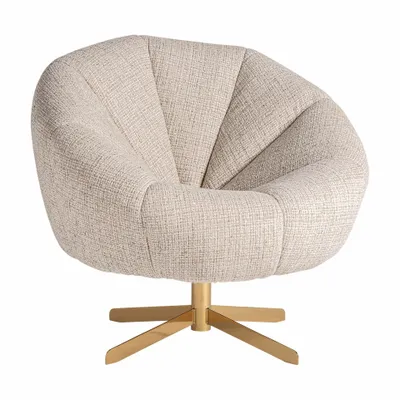 Armchairs - Beige polyester armchair 84x79x75 cm - VICAL