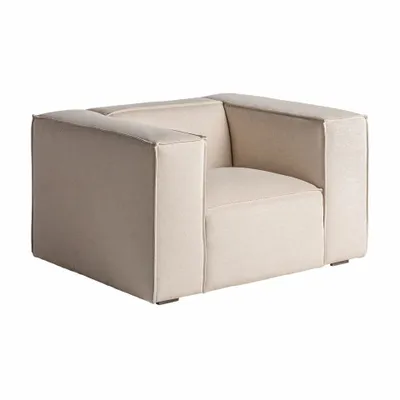 Fauteuils - Fauteuil en bois de frêne blanc cassé 118x98x68 cm - VICAL