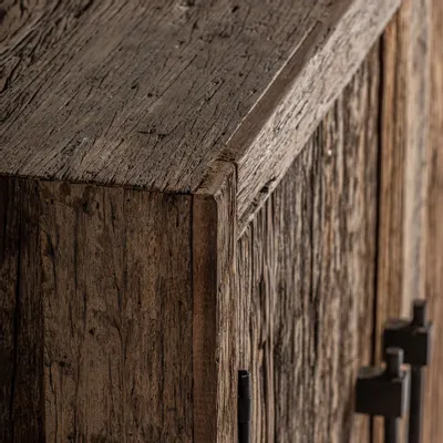 Sideboards - Brown reclaimed wood sideboard 253x46x91 cm - VICAL
