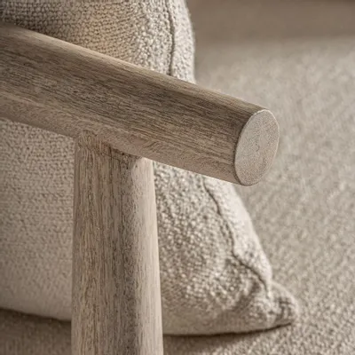 Armchairs - Armchair in off-white birch wood 84x90x84 cm - VICAL