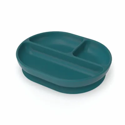 Children's mealtime - Divided Suction Plate - Blue Abyss - EKOBO