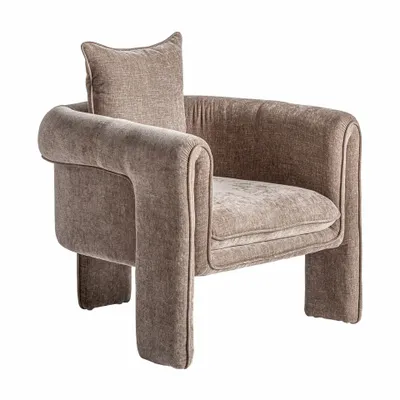 Fauteuils - Fauteuil en bois de pin taupe 81x76x80 cm - VICAL