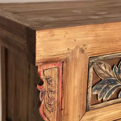 Sideboards - Brown recycled pine wood sideboard 240x48x90 cm - VICAL