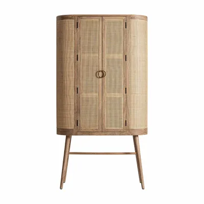 Wardrobe - Brown mango wood cabinet 105x45x180 cm - VICAL