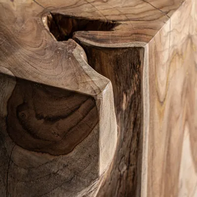 Other tables - Brown teak wood coffee table 30x30x42 cm - VICAL