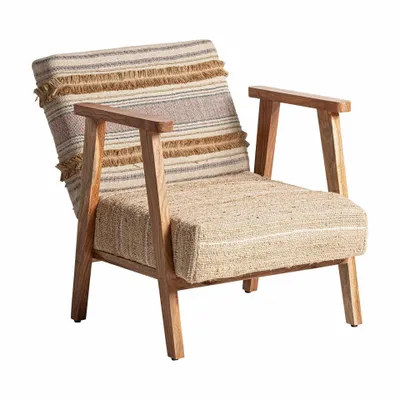 Fauteuils - Fauteuil en bois de mangue marron 62x81x72 cm - VICAL