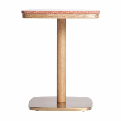 Autres tables  - Table de bar en terrazzo rouge 50x50x66 cm - VICAL