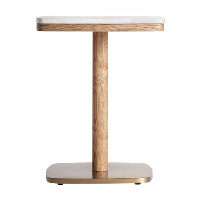 Other tables - White terrazzo bar table 50x50x66 cm - VICAL
