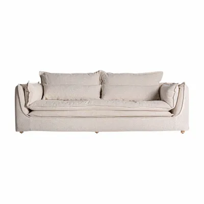 Canapés - Sofa en polyester blanc cassé 230x105x98 cm - VICAL