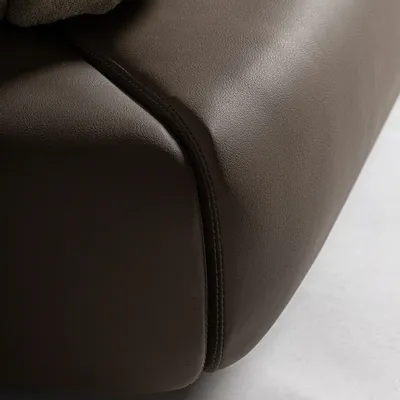 Lits - Lit en peau marron 196x218x102 cm - VICAL