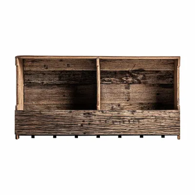 Other tables - Brown reclaimed wood wine racks 90x21x47 cm - VICAL
