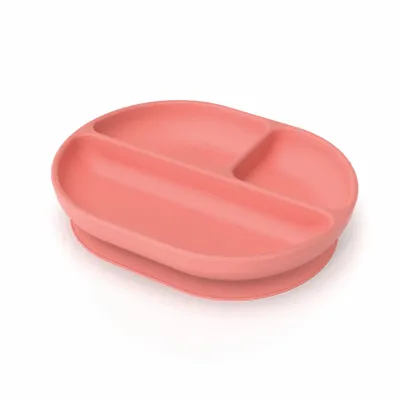 Children's mealtime - Divided Suction Plate - Coral - EKOBO