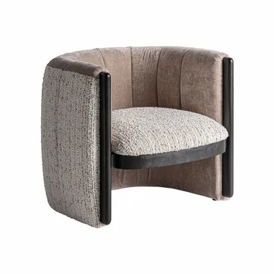Fauteuils - Fauteuil en bois de pin taupe 76x80x70 cm - VICAL