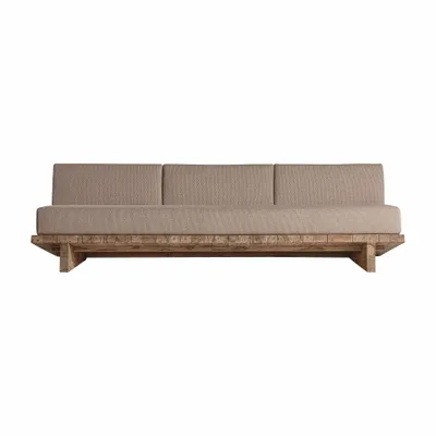 Sofas - Brown railway wooden sofa 265x101x80 cm - VICAL