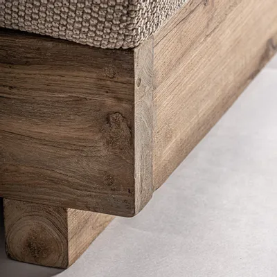 Canapés - Double chaise longue en bois de chemin de fer marron 210x80x33 cm - VICAL