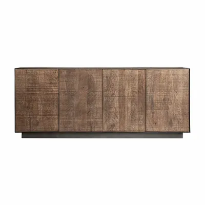 Sideboards - Black mango wood sideboard 200x44x82 cm - VICAL