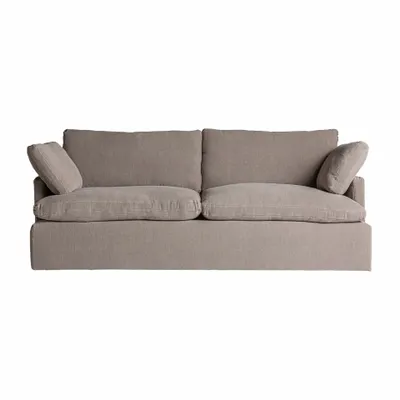 Sofas - Gray linen sofa 210x100x89 cm - VICAL