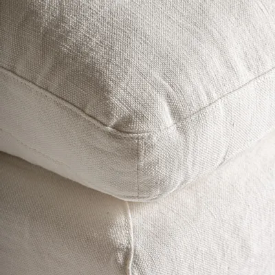 Canapés - Repose-pieds module canapé en lin blanc 90x90x48 cm - VICAL