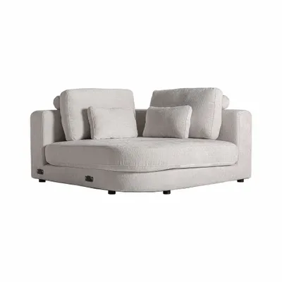 Sofas - Off-white polyester corner 140x140x85 cm - VICAL
