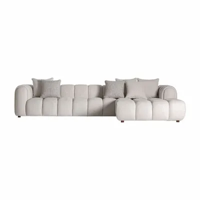 Canapés - Sofa en polyester blanc cassé 360x200x90 cm - VICAL