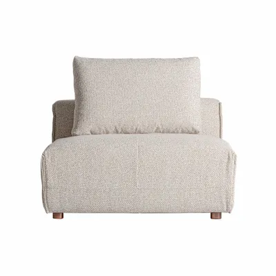 Sofas - Central sofa module in cream polyester 101x101x92 cm - VICAL