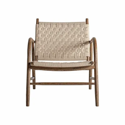 Armchairs - Brown oak wood chair 67x82x80 cm - VICAL