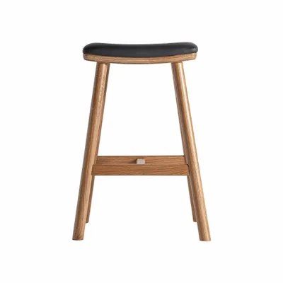 Tabourets - Tabouret en bois de chêne noir 47x40x68 cm - VICAL