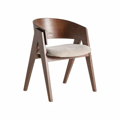 Chairs - Brown oak wood chair 63x57x79 cm - VICAL