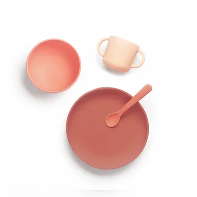 Children's mealtime - Silicone Baby Meal Set - Coral - EKOBO