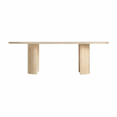 Tables Salle à Manger - Table salon en travertin brun clair 240x100x75 cm - VICAL