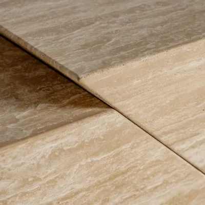 TV stands - Light brown travertine TV cabinet 230x40x45 cm - VICAL