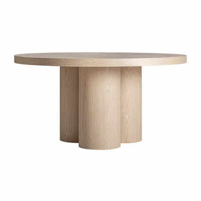 Dining Tables - Cream oak wood living room table 150x150x76 cm - VICAL