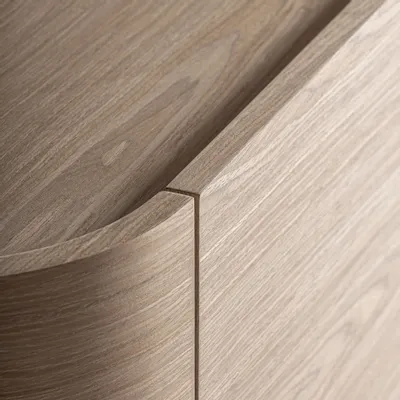 TV stands - Cream oak wood TV cabinet 220x45x50 cm - VICAL