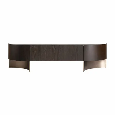 TV stands - Brown oak wood TV cabinet 200x50x51 cm - VICAL