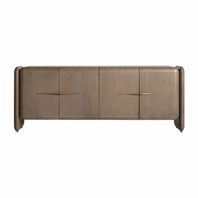 Sideboards - Brown oak wood sideboard 210x52x80 cm - VICAL
